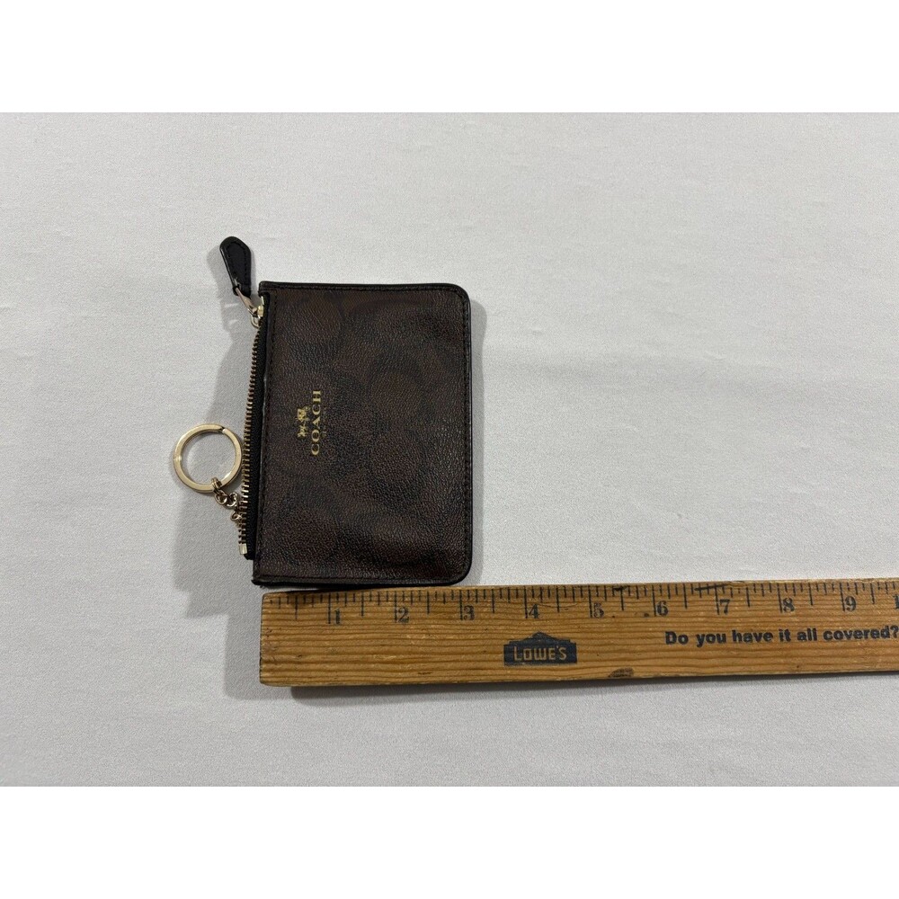 Coach Y2K VTG ID Skinny Wristlet Signature Brown Black Grain Leather Wallet - Picture 9 of 9